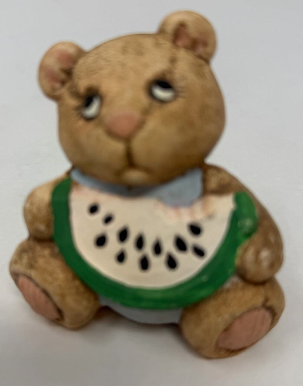 Vintage Monthly Calendar‎ Bears Green Blue Bear Holding Watermelon 3 1/2" Tall